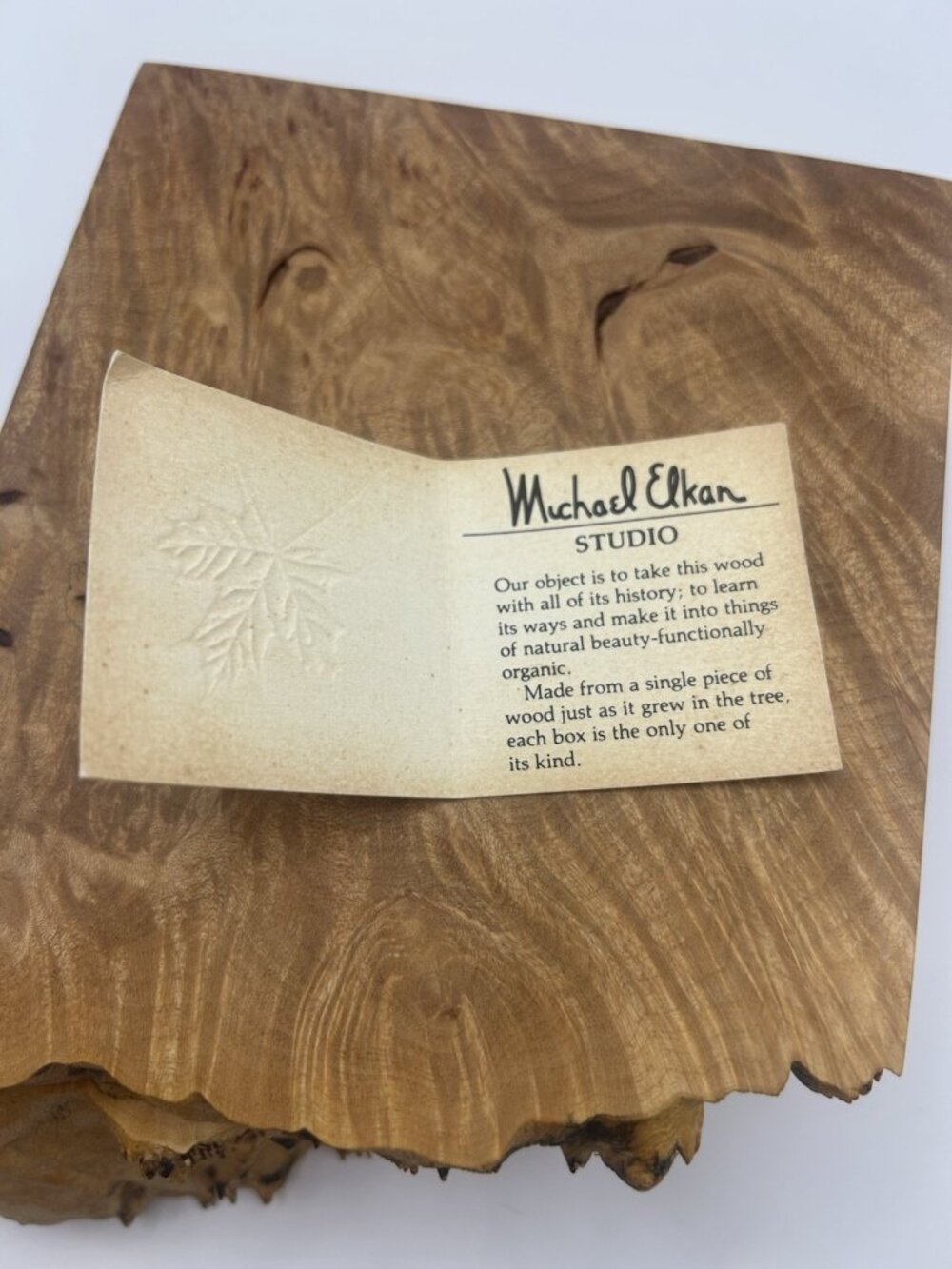 Michael Elkan Oregon Birdseye Maple Burl Box Handmade Wood Trinket Box Art Waxed - Picture 15 of 16